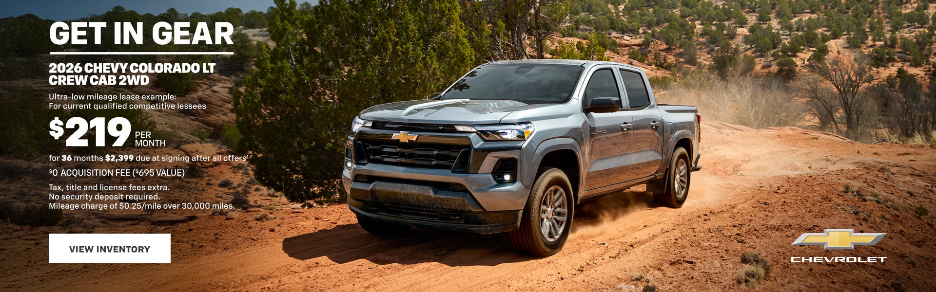 2026 Chevy Colorado LT Crew Cab 2WD. Ultra-low mileage lease example for current qualified compet...